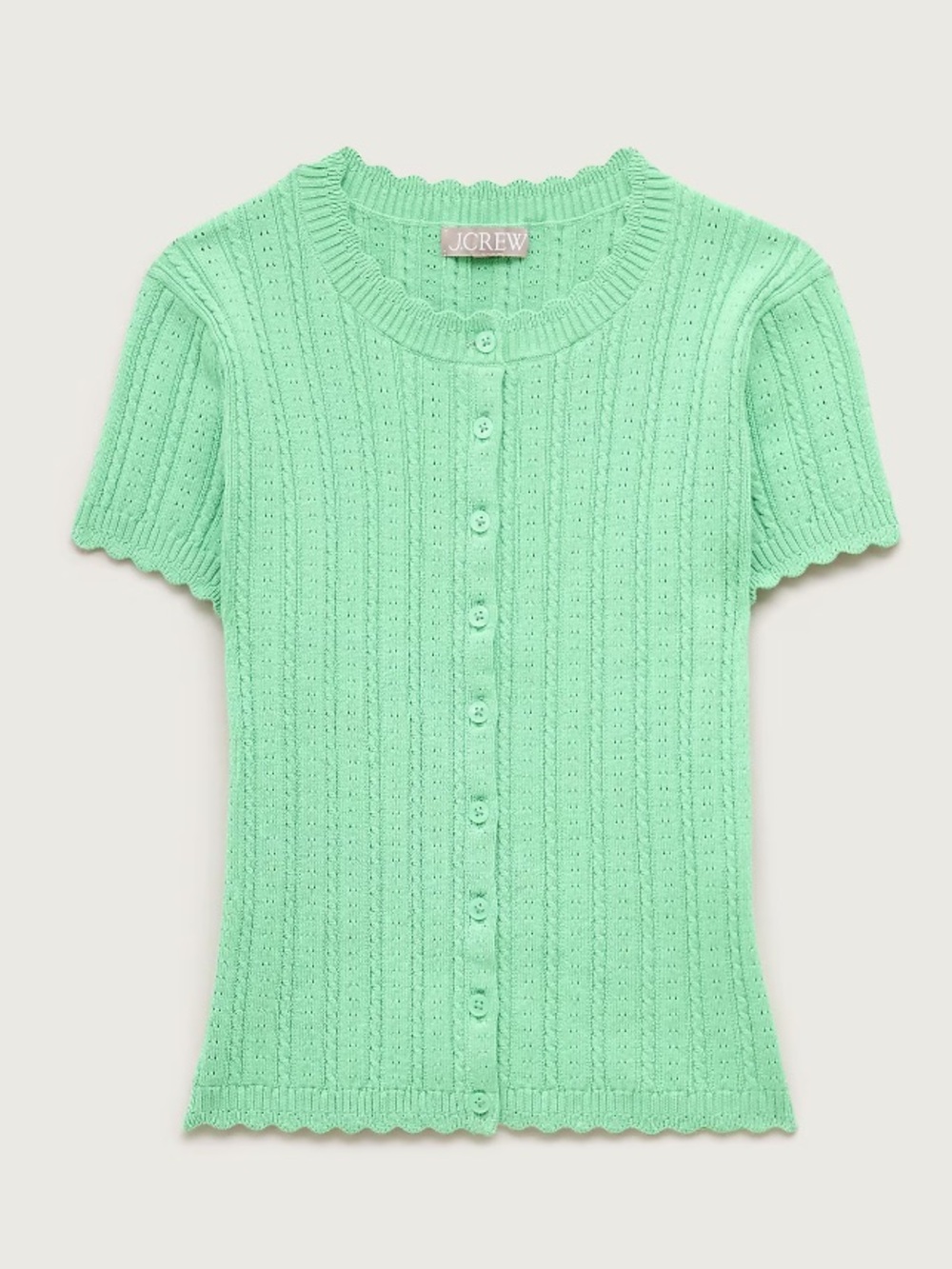 J crew Jackie pointelle short-sleeve cardigan